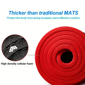 Servaga joogamatt algajatele, pikendatud ja lai, meeste ja naiste treeningmatt, paksendatud libisemiskindel spordimatt, prinditav logo