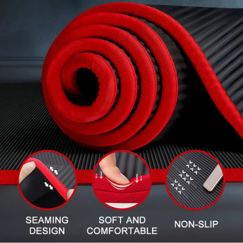 Servaga joogamatt algajatele, pikendatud ja lai, meeste ja naiste treeningmatt, paksendatud libisemiskindel spordimatt, prinditav logo