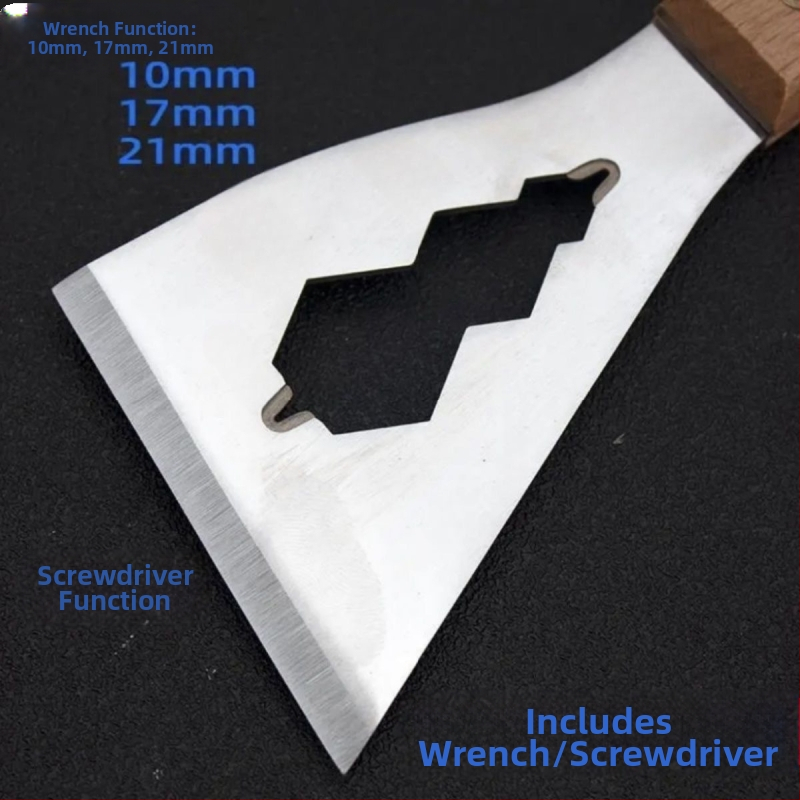 Лопата от неръждаема стомана, острие за почистване на циментова лопата, скрепер за стена, инструмент за декорация на кожата, тежка дървена дръжка, малка лопата