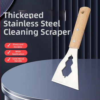 Лопата от неръждаема стомана, острие за почистване на циментова лопата, скрепер за стена, инструмент за декорация на кожата, тежка дървена дръжка, малка лопата