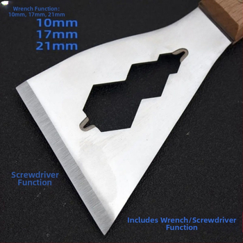 Лопата от неръждаема стомана, острие за почистване на циментова лопата, скрепер за стена, инструмент за декорация на кожата, тежка дървена дръжка, малка лопата