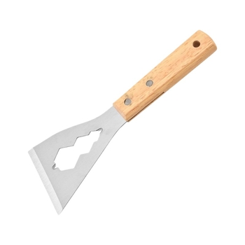 Лопата от неръждаема стомана, острие за почистване на циментова лопата, скрепер за стена, инструмент за декорация на кожата, тежка дървена дръжка, малка лопата