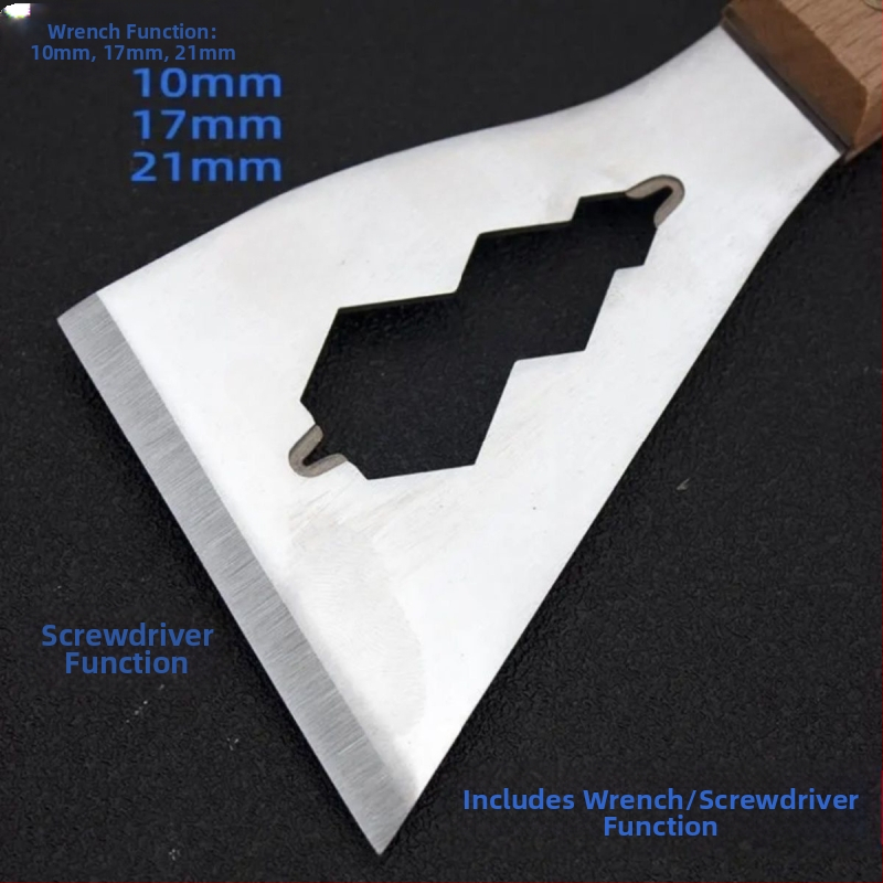 Лопата от неръждаема стомана, острие за почистване на циментова лопата, скрепер за стена, инструмент за декорация на кожата, тежка дървена дръжка, малка лопата