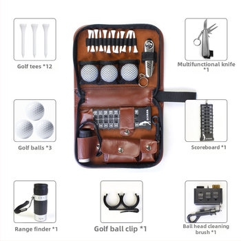 Τσάντα γκολφ για αξεσουάρ γκολφ, εύκολη στη μεταφορά, πολυλειτουργική, δερμάτινη τσάντα μεγάλης χωρητικότητας και αποθήκευσης, σε απόθεμα