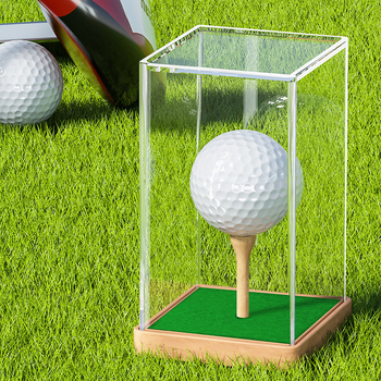 Cutie de prezentare a mingii de golf din acril transparent transfrontalier, cutie avansată de prezentare a mingii de golf rezistentă la praf
