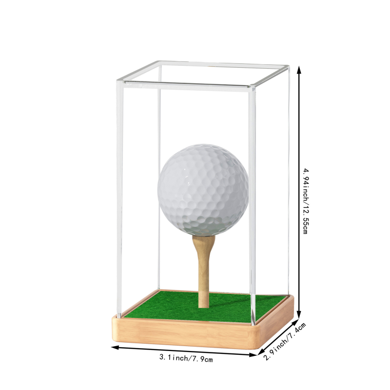 Cutie de prezentare a mingii de golf din acril transparent transfrontalier, cutie avansată de prezentare a mingii de golf rezistentă la praf