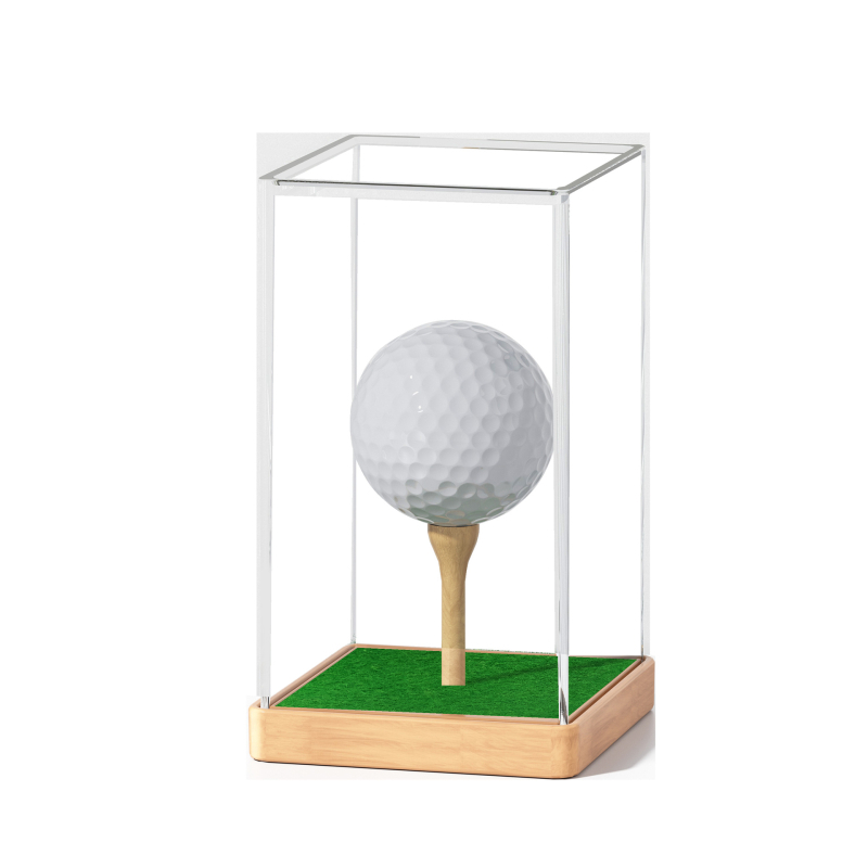 Cutie de prezentare a mingii de golf din acril transparent transfrontalier, cutie avansată de prezentare a mingii de golf rezistentă la praf