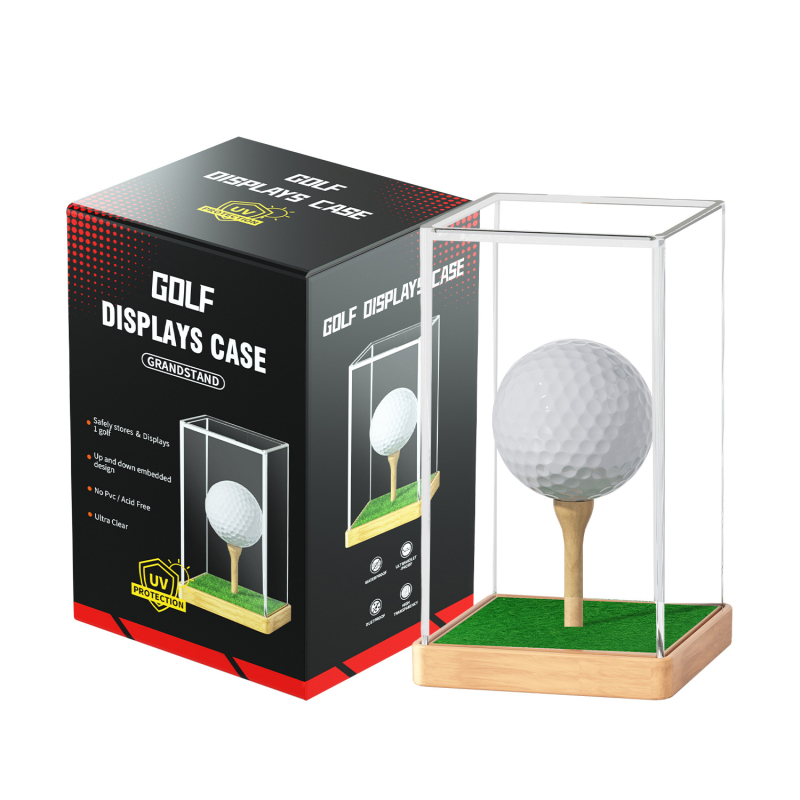 Cutie de prezentare a mingii de golf din acril transparent transfrontalier, cutie avansată de prezentare a mingii de golf rezistentă la praf