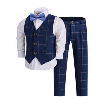 Viiuli esinemisülikond Poiste kolmeosaline ülikond Kevad- ja sügiskleit Briti poistele Lastele Nägus