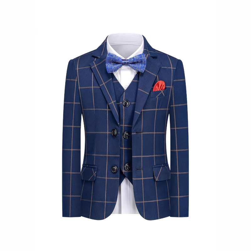 Viiuli esinemisülikond Poiste kolmeosaline ülikond Kevad- ja sügiskleit Briti poistele Lastele Nägus