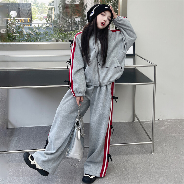 Tüdrukute ülikond 2025 Uued kevadriided Laste lääne stiilis moodne spordirõivaste keskmistele ja suurtele lastele kevad- ja sügisriided kaheosalised moekad