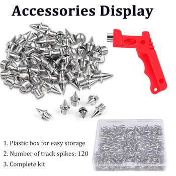 122 бр. 1/4 инчови шипове от неръждаема стомана за лека атлетика и голф обувки с гаечен ключ за шипове, спринт, спорт, бягане