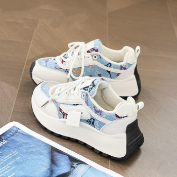 Pantofi sport ușori la modă pentru femei, pantofi sport casual cu talpă groasă și platformă cu șireturi, la modă, 2025