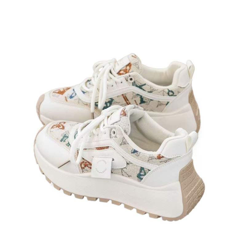 Pantofi sport ușori la modă pentru femei, pantofi sport casual cu talpă groasă și platformă cu șireturi, la modă, 2025