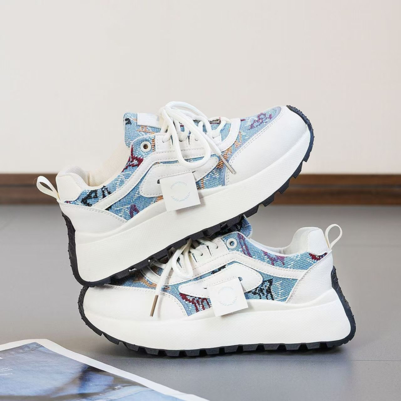 Pantofi sport ușori la modă pentru femei, pantofi sport casual cu talpă groasă și platformă cu șireturi, la modă, 2025