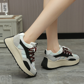 Κορεάτικα παπούτσια Torre Γυναικεία παπούτσια 2025 για το καλοκαίρι, νέα, φοιτητικά παπούτσια με αναπνεύσιμο πλέγμα και χοντρή σόλα, με αυξημένη σόλα.