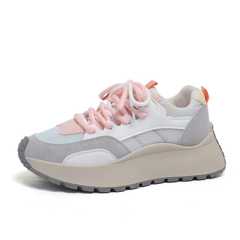 Κορεάτικα παπούτσια Torre Γυναικεία παπούτσια 2025 για το καλοκαίρι, νέα, φοιτητικά παπούτσια με αναπνεύσιμο πλέγμα και χοντρή σόλα, με αυξημένη σόλα.