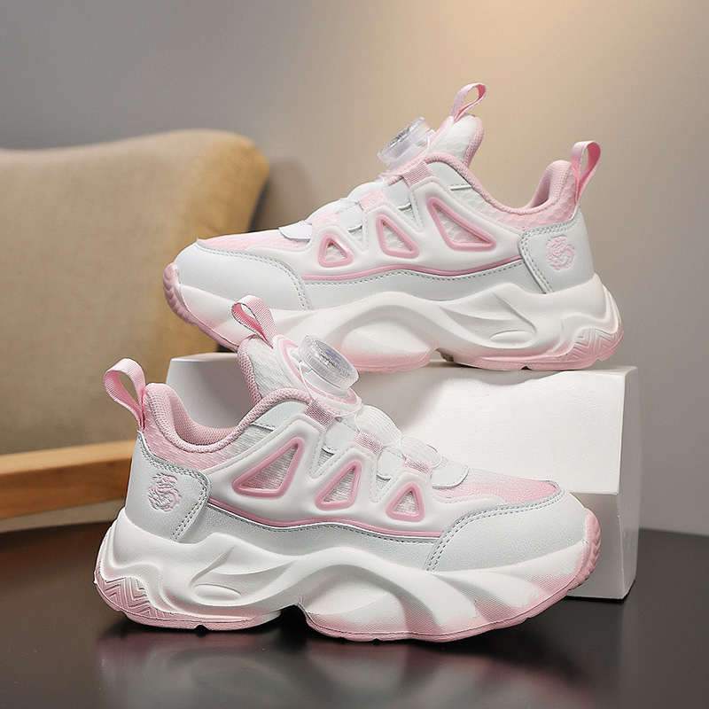 Tüdrukute kingad 2025. aasta uued suvised laste võrgust vabaaja spordijalatsid, keskmised ja suured laste tüdrukute pöörleva pandlaga jooksujalatsid