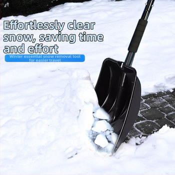 Ārējās tirdzniecības karsti pārdota plastmasas sniega lāpstas artefakts ziemas mājsaimniecības noņemama āra sniega tīrīšanas lāpstas artefakts ar garu rokturi sniega tīrīšanas lāpstas