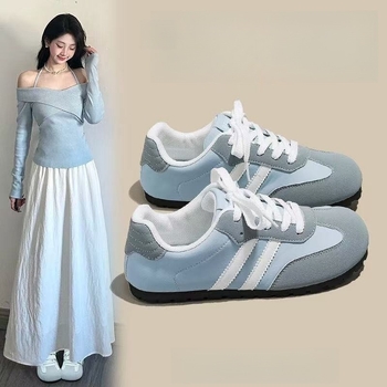 Pantofi de antrenament germani populari, albi, de primăvară 2025, noi, originali, versatile, de înaltă calitate, pantofi casual pentru femei, cu croială joasă, din piele, cu panouri