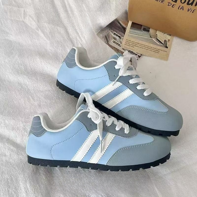 Pantofi de antrenament germani populari, albi, de primăvară 2025, noi, originali, versatile, de înaltă calitate, pantofi casual pentru femei, cu croială joasă, din piele, cu panouri