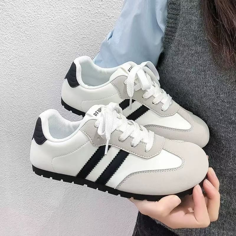 Pantofi de antrenament germani populari, albi, de primăvară 2025, noi, originali, versatile, de înaltă calitate, pantofi casual pentru femei, cu croială joasă, din piele, cu panouri