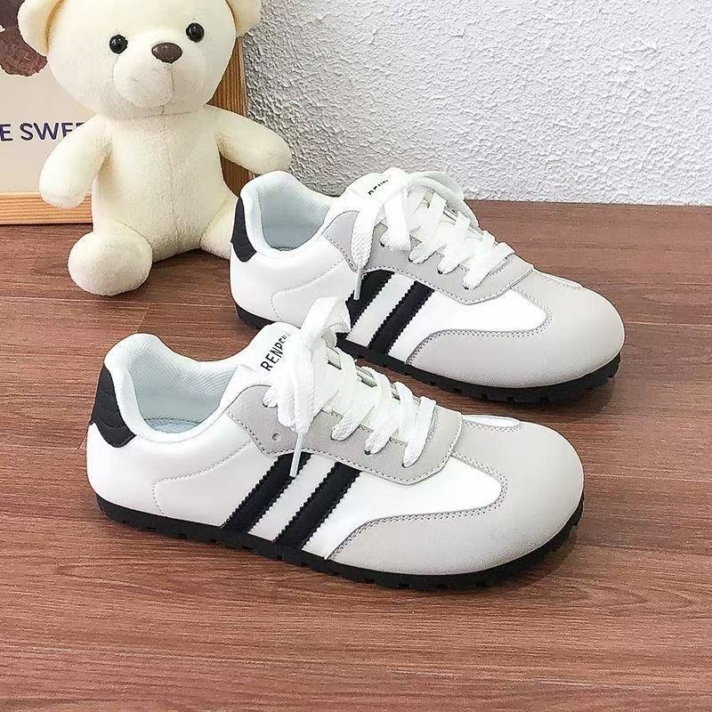 Pantofi de antrenament germani populari, albi, de primăvară 2025, noi, originali, versatile, de înaltă calitate, pantofi casual pentru femei, cu croială joasă, din piele, cu panouri