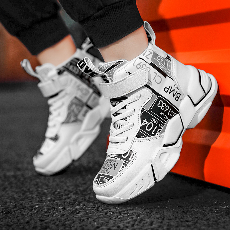 Poiste tossud sügis ja talv 2024 uued kõrged fliisvoodriga laste kahe puuvillaga kingad suurele poisile isale