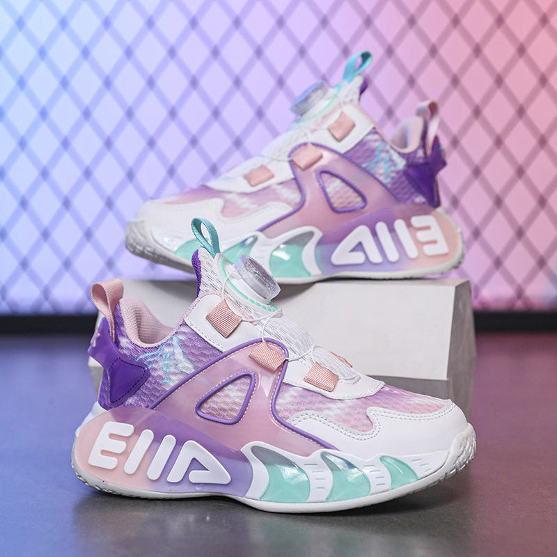 Tüdrukute jalanõud 2024. aasta kevad ja sügis Uued hingavast võrgust laste tossud, libisemiskindlad, lööke neelavad pehme tallaga jooksujalatsid tüdrukutele