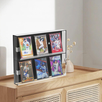 Ακρυλικό κουτί αποθήκευσης καρτών με αστέρια, επιτοίχιο, διασυνοριακό κουτί εμφάνισης καρτών με αστέρια, μπέιζμπολ, χόκεϊ, μπάσκετ, διαφανές
