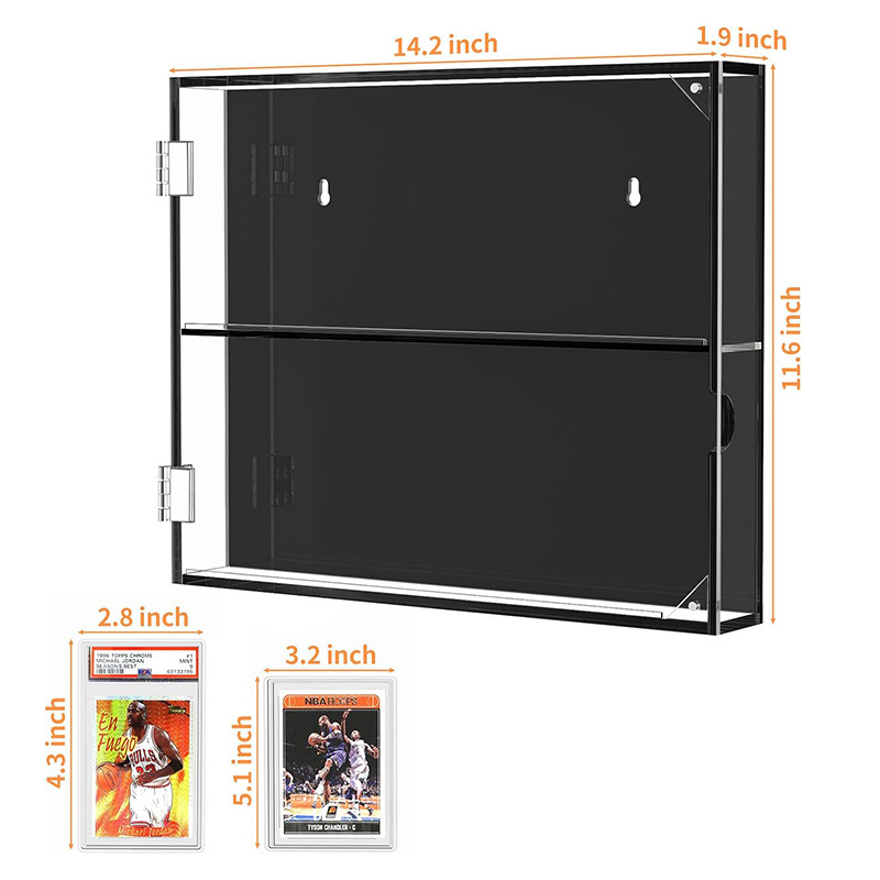 Cutie de depozitare a cărților din acril, cu stele, montată pe perete, cutie de afișare transparentă pentru baseball, hochei, baschet, stele