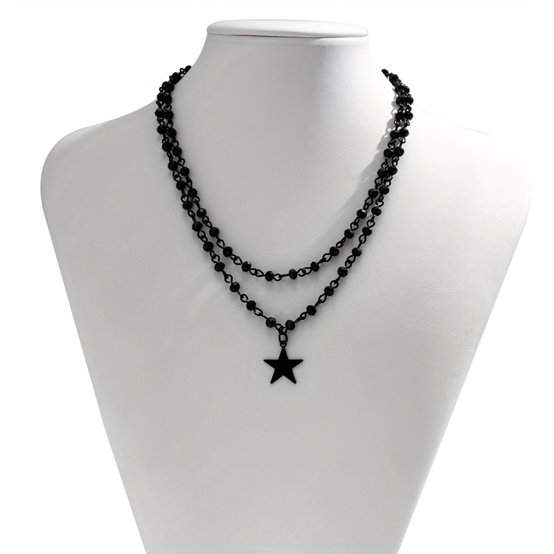 Európai és amerikai határokon átnyúló ékszerek Halloween Diablo női kézzel készített lánc gyöngyös nyaklánc egyszerű kulcscsontlánc fekete nyaklánc