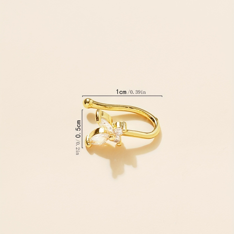 Бижута за пиърсинг на носа с диамант и цирконий, изработени от 1 брой от неръждаема стомана.