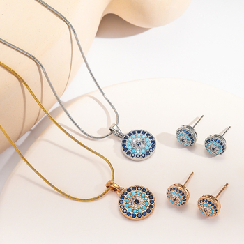 Colier cu pandantiv din zirconiu Lansong, cu micro-încrustații, pentru femei, la modă, european și american, simplu, cu ochi de diavol, bijuterii pentru femei