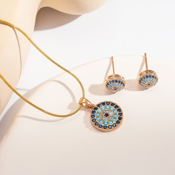 Colier cu pandantiv din zirconiu Lansong, cu micro-încrustații, pentru femei, la modă, european și american, simplu, cu ochi de diavol, bijuterii pentru femei