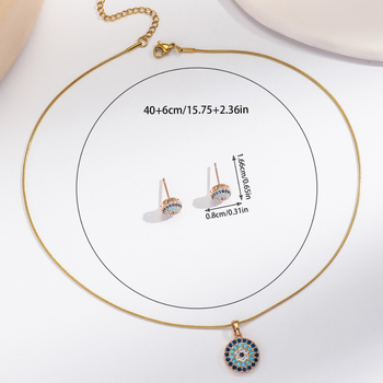 Colier cu pandantiv din zirconiu Lansong, cu micro-încrustații, pentru femei, la modă, european și american, simplu, cu ochi de diavol, bijuterii pentru femei