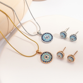 Colier cu pandantiv din zirconiu Lansong, cu micro-încrustații, pentru femei, la modă, european și american, simplu, cu ochi de diavol, bijuterii pentru femei