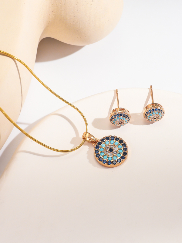 Colier cu pandantiv din zirconiu Lansong, cu micro-încrustații, pentru femei, la modă, european și american, simplu, cu ochi de diavol, bijuterii pentru femei