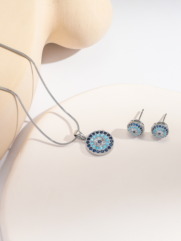 Colier cu pandantiv din zirconiu Lansong, cu micro-încrustații, pentru femei, la modă, european și american, simplu, cu ochi de diavol, bijuterii pentru femei