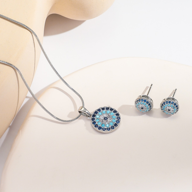 Colier cu pandantiv din zirconiu Lansong, cu micro-încrustații, pentru femei, la modă, european și american, simplu, cu ochi de diavol, bijuterii pentru femei