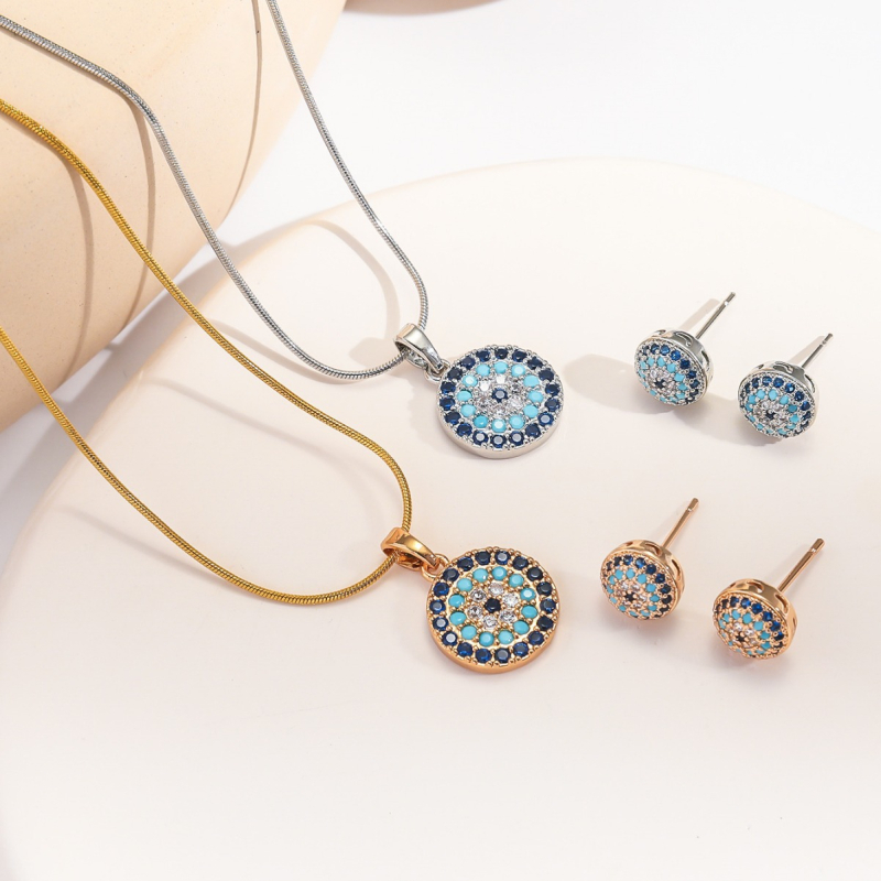 Colier cu pandantiv din zirconiu Lansong, cu micro-încrustații, pentru femei, la modă, european și american, simplu, cu ochi de diavol, bijuterii pentru femei