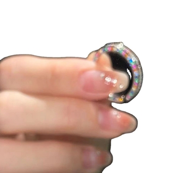 Δαχτυλίδι με κόκκινο ουράνιο τόξο στο Διαδίκτυο, γυναικείο κορεατικό δαχτυλίδι μόδας, γεωμετρικό πλέγμα, S925 ασημένιο δαχτυλίδι με σχέδιο, αίσθηση δαχτυλιδιού για φαγητό