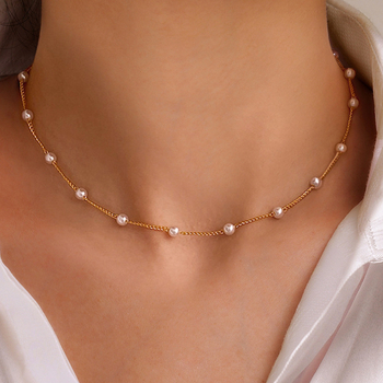 Colier cu lanț de perle de lux, transfrontalier european și american, set de brățări, bijuterii elegante versatile și simple, la modă, en-gros, Dropshipping