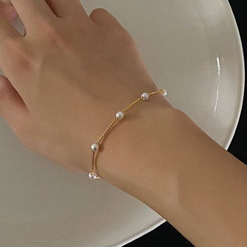 Colier cu lanț de perle de lux, transfrontalier european și american, set de brățări, bijuterii elegante versatile și simple, la modă, en-gros, Dropshipping