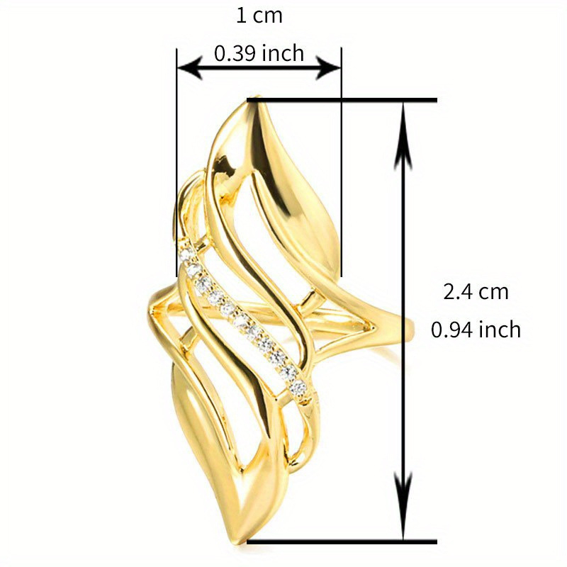 Lan Jing europski i američki pretjerano zakrivljeni ženski prsten zlatni modni jedinstveni prsten izrezani dizajn ženski dugi prsten