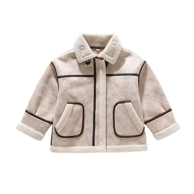 Fete de toamnă și de iarnă, haină de blană în stil occidental, coreeană, casual, pentru copii, haină caldă din piele, iarnă, 2024