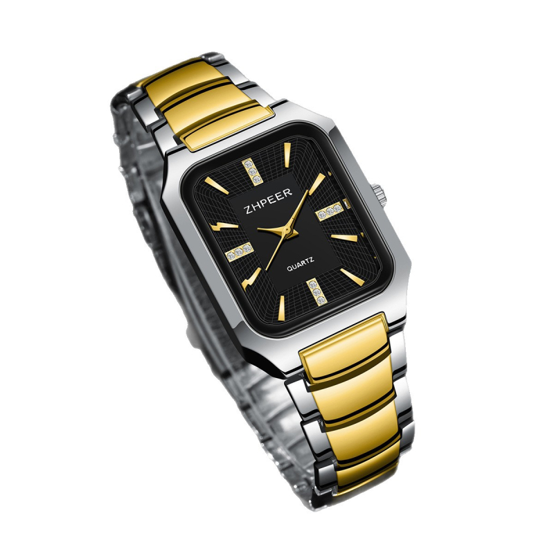 2025 m. „Crossborder New Square“ vyriškas verslo stiliaus laikrodis su plienine juostele, laisvalaikio stiliaus, kvarcinis laikrodis su deimantiniu ciferblatu, didmeninė prekyba