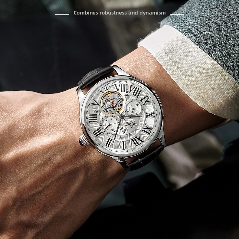 Louis Juelun Мъжки нов модел, пуснат на пазара, годишен календар, календарен дисплей, директна продажба от фабриката за мъжки механичен часовник