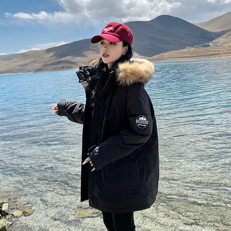 Jachetă de iarnă cu puf pentru femei, jachetă de bumbac cu guler mare, îngroșată, vrac, de nișă, pentru cupluri, jachetă de lucru pentru petreceri