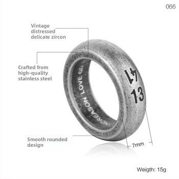 Δαχτυλίδι Quan Zhilong gd ίδιου στυλ 1314 ψηφιακό ρομαντικό δαχτυλίδι ουράς ζευγαριού, δαχτυλίδι Lifetime fashion brand τιτανίου και ατσαλιού για άνδρες και γυναίκες